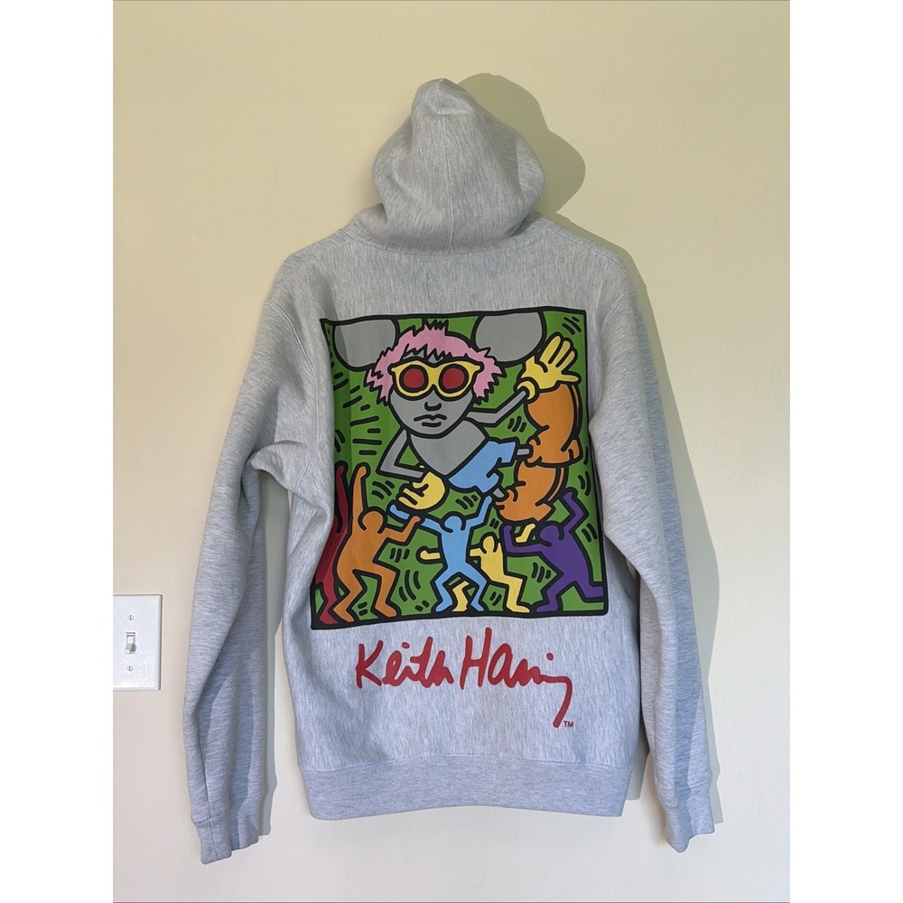 Keith Haring Shoe Palace Andy Mouse Art Pullover Hoodie Hooded Sweatshirt Small